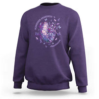 Alzheimer Supporter Sweatshirt Alzheimer Awareness Hope For A Cure Flower - Wonder Print Shop