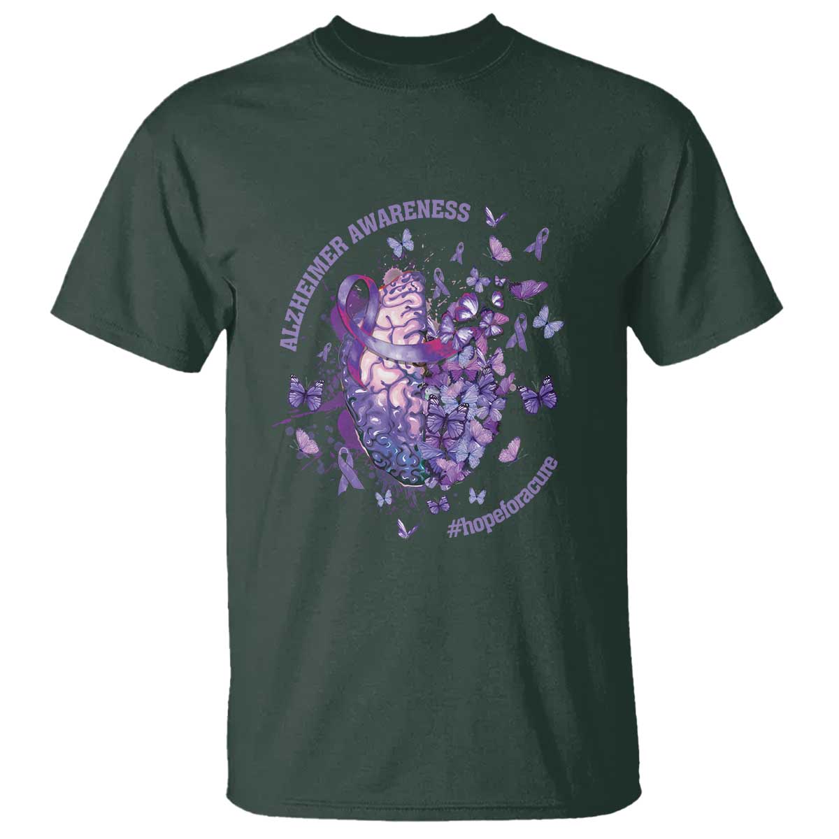 Alzheimer Supporter T Shirt Alzheimer Awareness Hope For A Cure Flower - Wonder Print Shop