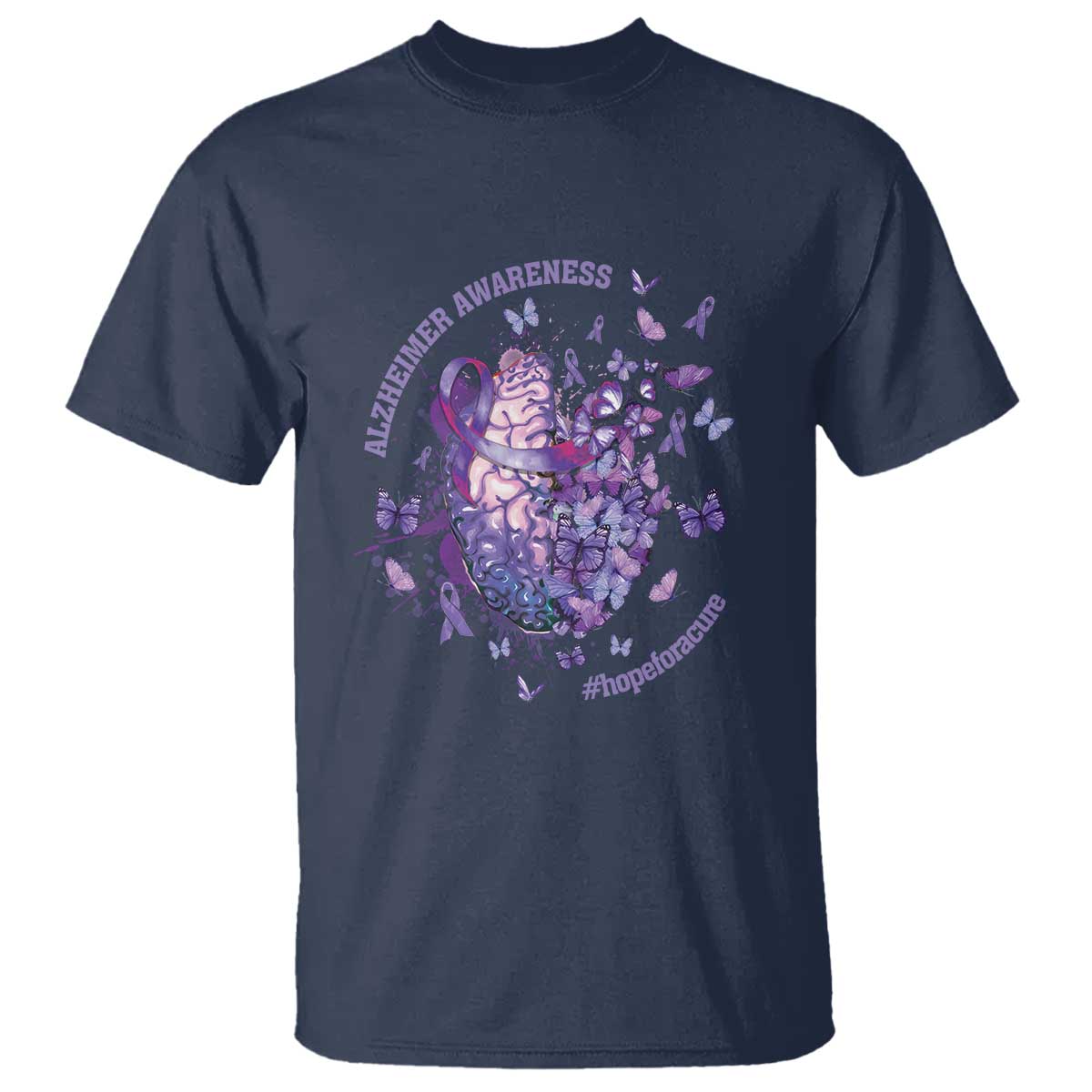 Alzheimer Supporter T Shirt Alzheimer Awareness Hope For A Cure Flower - Wonder Print Shop