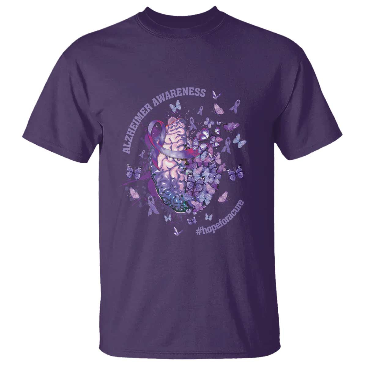 Alzheimer Supporter T Shirt Alzheimer Awareness Hope For A Cure Flower - Wonder Print Shop