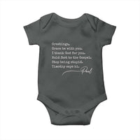Greetings Grace Be with You I Thank God for You Hold Fast Baby Onesie Christian Pauline Greetings