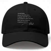 Greetings Grace Be with You I Thank God for You Hold Fast Baseball Cap Christian Pauline Greetings