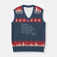 Greetings Grace Be with You I Thank God for You Hold Fast V-Neck Knit Sweater Vest Christian Pauline Greetings