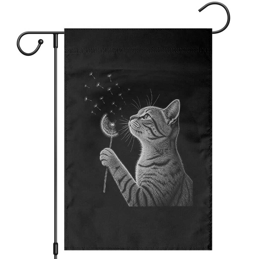 Cat Blowing Dandelion Garden Flag Kitten Making A Wish Nature Art