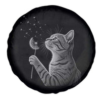 Cat Blowing Dandelion Spare Tire Cover Kitten Making A Wish Nature Art