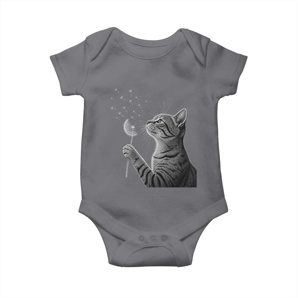 Cat Blowing Dandelion Baby Onesie Kitten Making A Wish Nature Art
