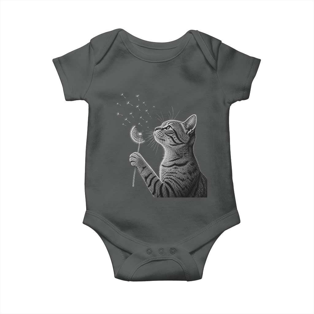 Cat Blowing Dandelion Baby Onesie Kitten Making A Wish Nature Art