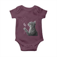 Cat Blowing Dandelion Baby Onesie Kitten Making A Wish Nature Art