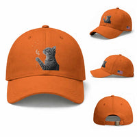 Cat Blowing Dandelion Baseball Cap Kitten Making A Wish Nature Art