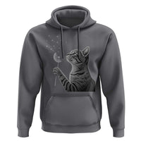 Cat Blowing Dandelion Hoodie Kitten Making A Wish Nature Art