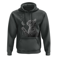 Cat Blowing Dandelion Hoodie Kitten Making A Wish Nature Art