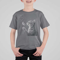 Cat Blowing Dandelion T Shirt For Kid Kitten Making A Wish Nature Art