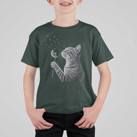 Cat Blowing Dandelion T Shirt For Kid Kitten Making A Wish Nature Art