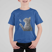 Cat Blowing Dandelion T Shirt For Kid Kitten Making A Wish Nature Art