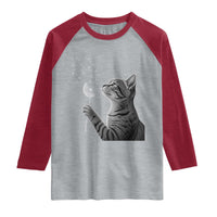 Cat Blowing Dandelion Raglan Shirt Kitten Making A Wish Nature Art