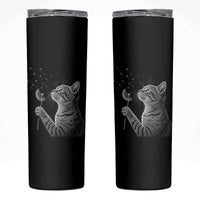 Cat Blowing Dandelion Skinny Tumbler Kitten Making A Wish Nature Art
