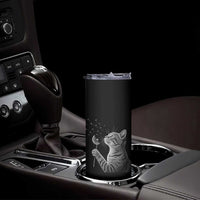 Cat Blowing Dandelion Skinny Tumbler Kitten Making A Wish Nature Art