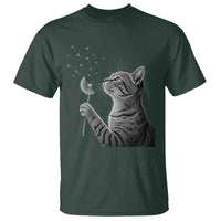 Cat Blowing Dandelion T Shirt Kitten Making A Wish Nature Art
