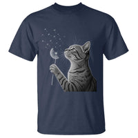 Cat Blowing Dandelion T Shirt Kitten Making A Wish Nature Art
