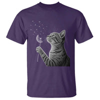 Cat Blowing Dandelion T Shirt Kitten Making A Wish Nature Art