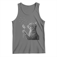 Cat Blowing Dandelion Tank Top Kitten Making A Wish Nature Art