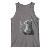 Cat Blowing Dandelion Tank Top Kitten Making A Wish Nature Art