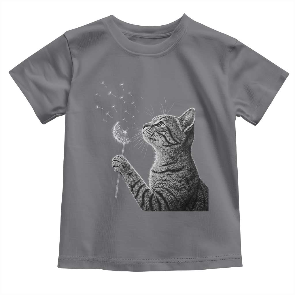 Cat Blowing Dandelion Toddler T Shirt Kitten Making A Wish Nature Art