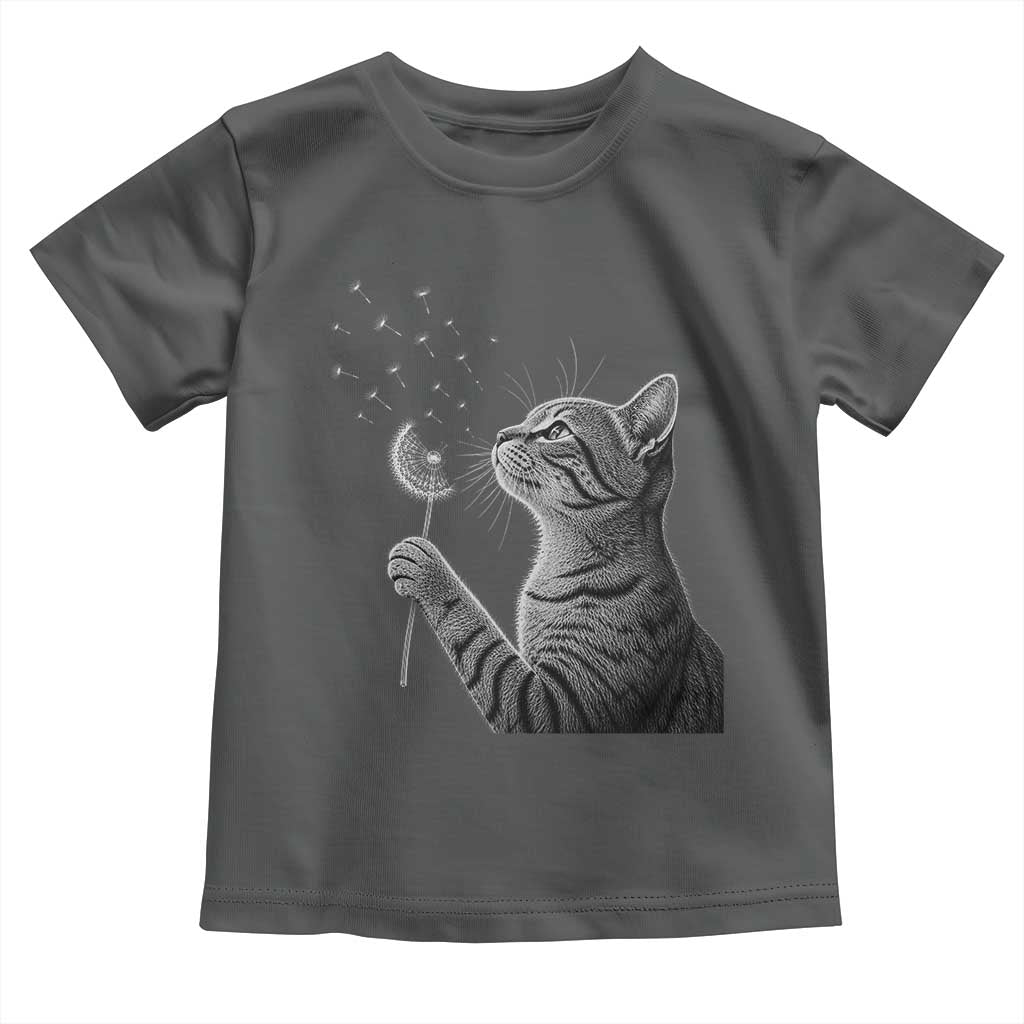 Cat Blowing Dandelion Toddler T Shirt Kitten Making A Wish Nature Art