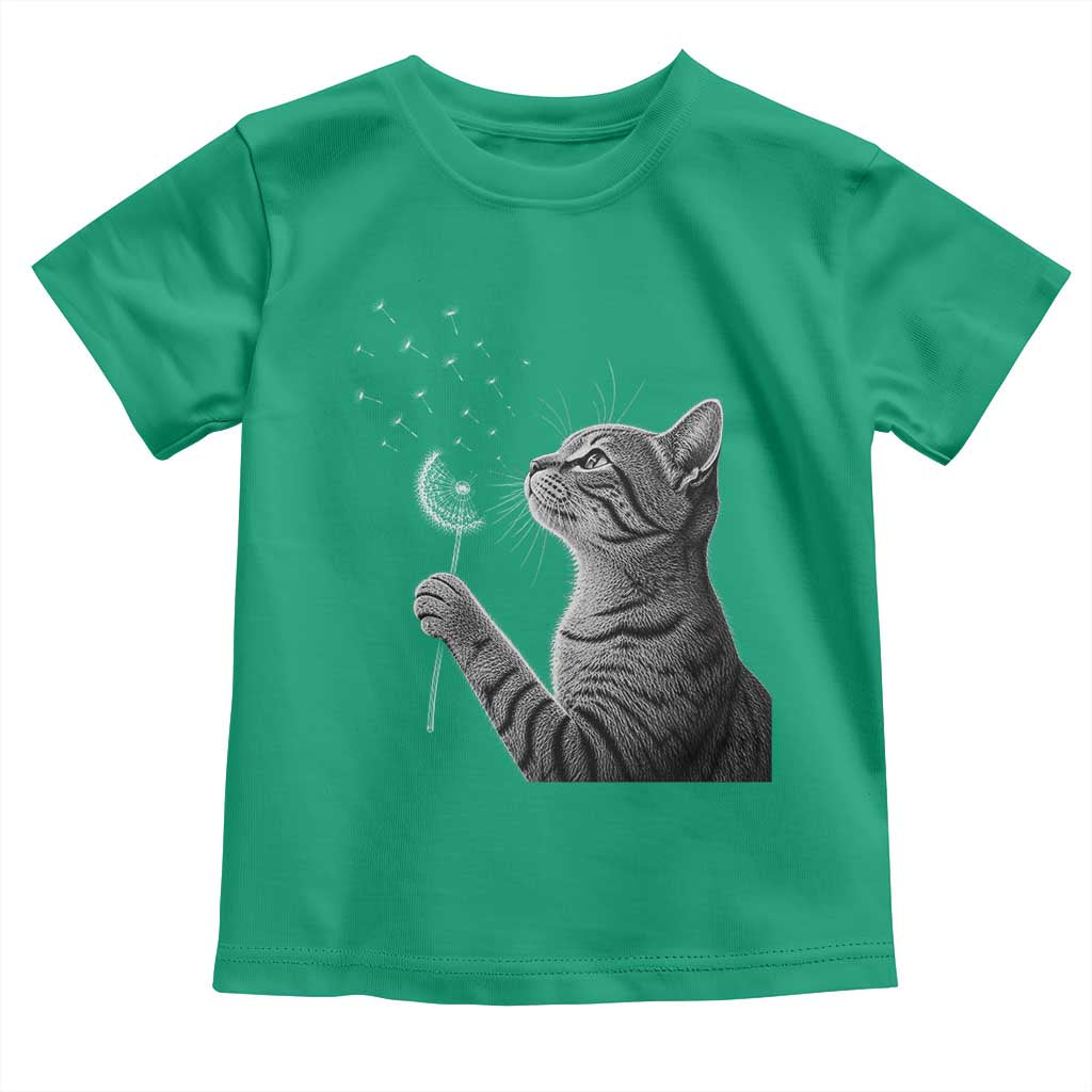 Cat Blowing Dandelion Toddler T Shirt Kitten Making A Wish Nature Art