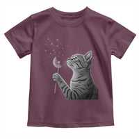 Cat Blowing Dandelion Toddler T Shirt Kitten Making A Wish Nature Art