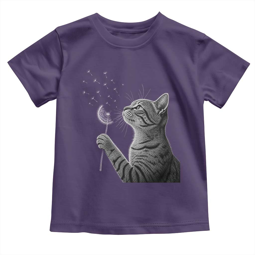 Cat Blowing Dandelion Toddler T Shirt Kitten Making A Wish Nature Art