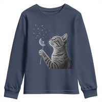 Cat Blowing Dandelion Youth Sweatshirt Kitten Making A Wish Nature Art