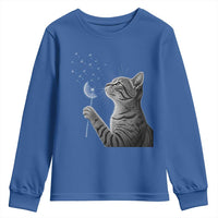 Cat Blowing Dandelion Youth Sweatshirt Kitten Making A Wish Nature Art