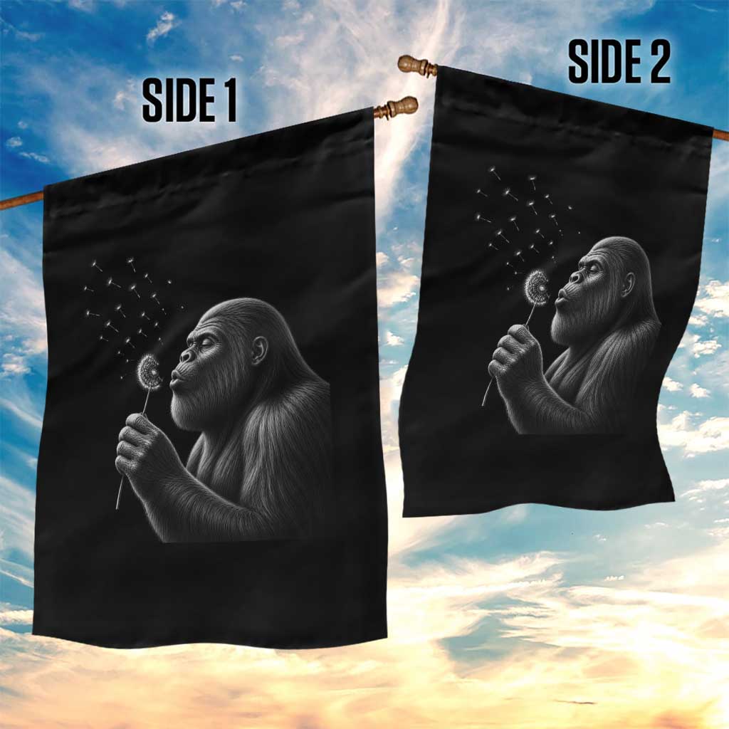 Bigfoot Blowing Dandelion Garden Flag Funny Sasquatch Making A Wish