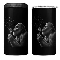 Bigfoot Blowing Dandelion 4 in 1 Can Cooler Tumbler Funny Sasquatch Making A Wish