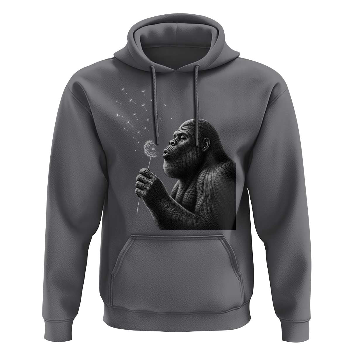Bigfoot Blowing Dandelion Hoodie Funny Sasquatch Making A Wish