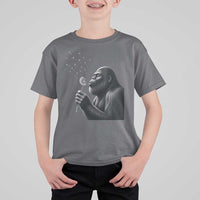Bigfoot Blowing Dandelion T Shirt For Kid Funny Sasquatch Making A Wish