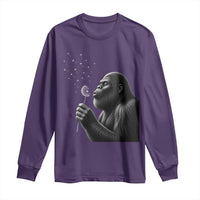 Bigfoot Blowing Dandelion Long Sleeve Shirt Funny Sasquatch Making A Wish