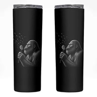 Bigfoot Blowing Dandelion Skinny Tumbler Funny Sasquatch Making A Wish
