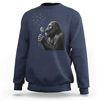 Bigfoot Blowing Dandelion Sweatshirt Funny Sasquatch Making A Wish