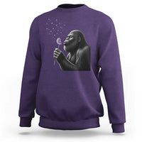 Bigfoot Blowing Dandelion Sweatshirt Funny Sasquatch Making A Wish