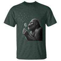 Bigfoot Blowing Dandelion T Shirt Funny Sasquatch Making A Wish