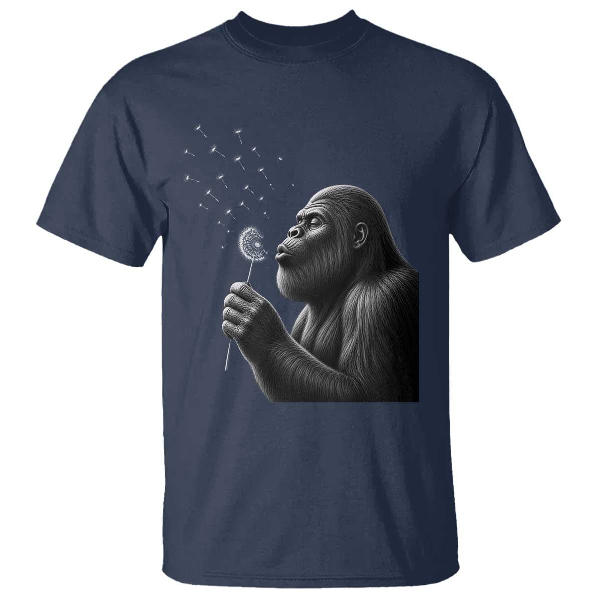 Bigfoot Blowing Dandelion T Shirt Funny Sasquatch Making A Wish
