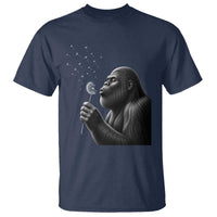 Bigfoot Blowing Dandelion T Shirt Funny Sasquatch Making A Wish