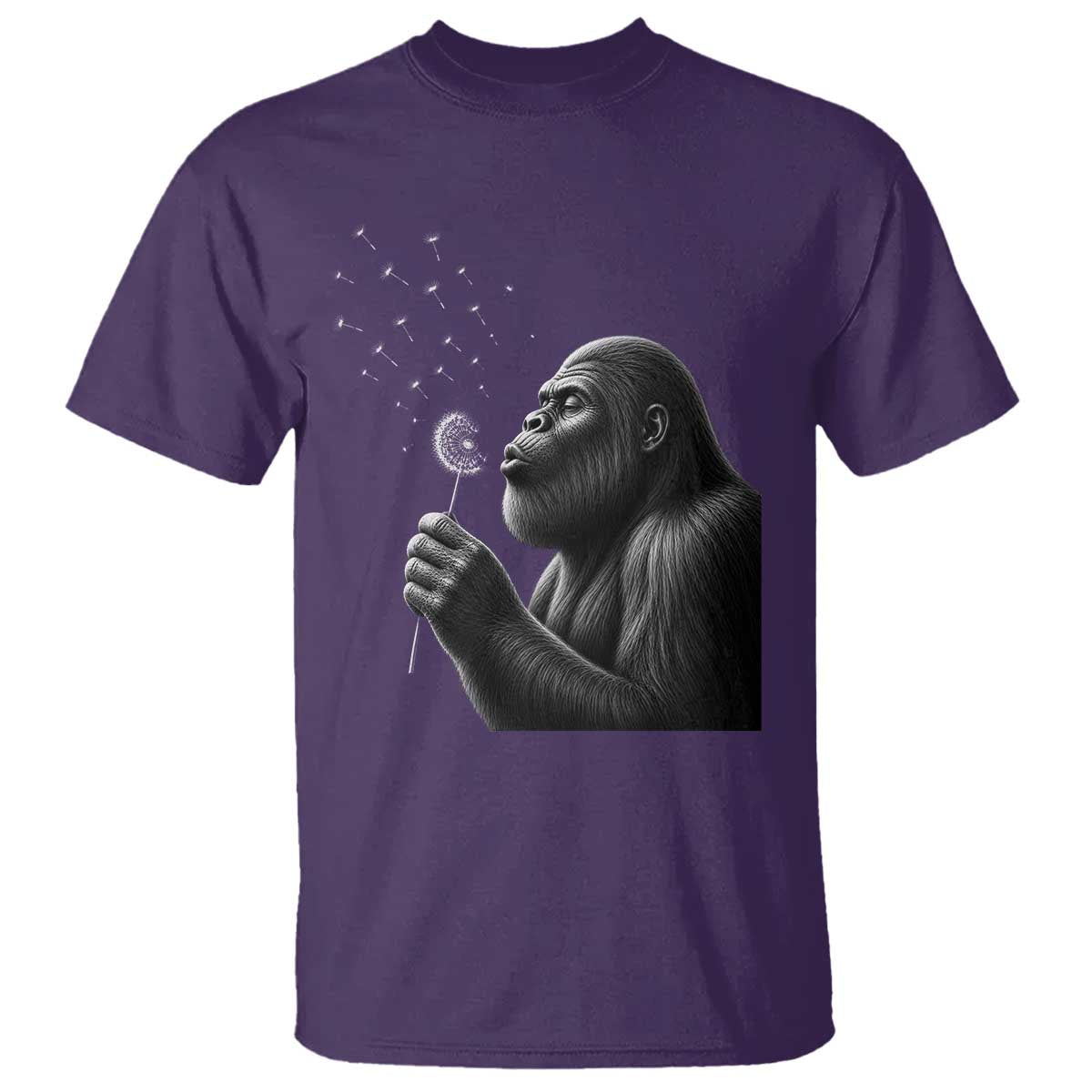 Bigfoot Blowing Dandelion T Shirt Funny Sasquatch Making A Wish