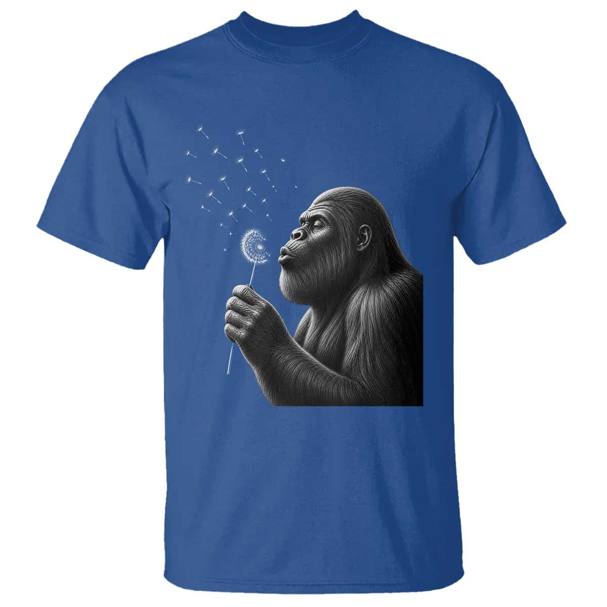 Bigfoot Blowing Dandelion T Shirt Funny Sasquatch Making A Wish