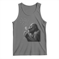 Bigfoot Blowing Dandelion Tank Top Funny Sasquatch Making A Wish