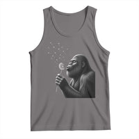 Bigfoot Blowing Dandelion Tank Top Funny Sasquatch Making A Wish
