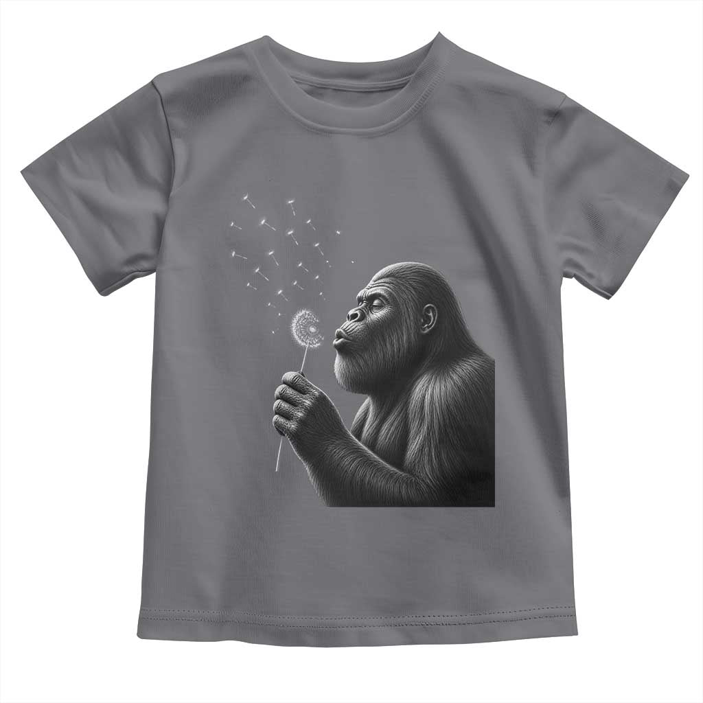 Bigfoot Blowing Dandelion Toddler T Shirt Funny Sasquatch Making A Wish