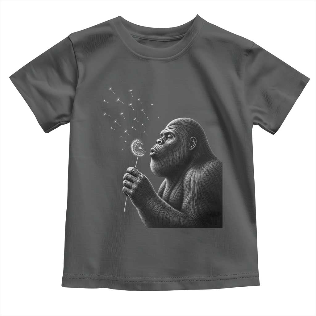 Bigfoot Blowing Dandelion Toddler T Shirt Funny Sasquatch Making A Wish